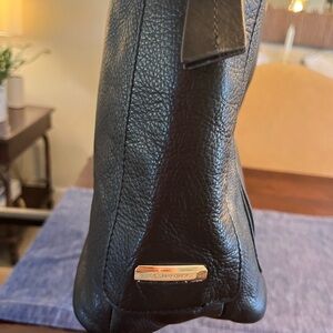 b. makowsky Black Leather Tote